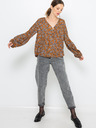 CAMAIEU Braun gemusterte Bluse CAMAIEU