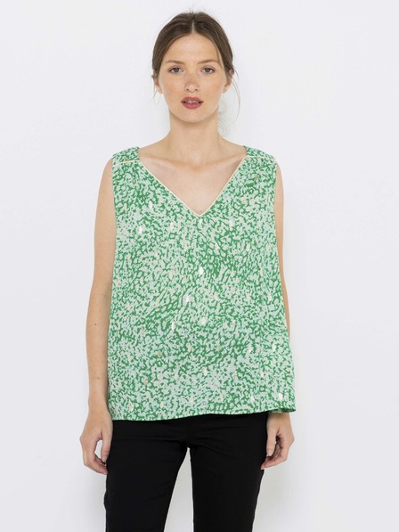 CAMAIEU Grün gemusterte Bluse CAMAIEU