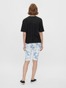 Pieces Blaue und weiße gemusterte kurze Leggings Pieces Tabbi Biker Shorts