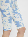 Pieces Blaue und weiße gemusterte kurze Leggings Pieces Tabbi Biker Shorts
