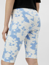 Pieces Blaue und weiße gemusterte kurze Leggings Pieces Tabbi Biker Shorts