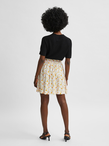 Selected Femme Gelber und cremefarbener geblümter Rock Selected Femme Milly