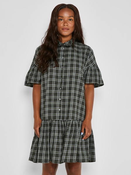 Noisy May Khaki kariertes Hemdkleid Noisy May Erik