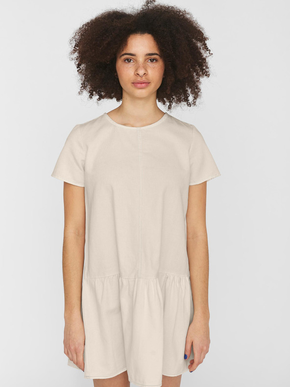 Noisy May Beigefarbenes lockeres Kleid Noisy May Emilia