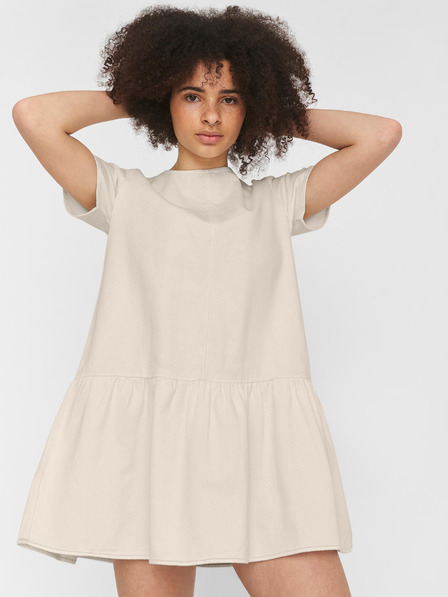 Noisy May Beigefarbenes lockeres Kleid Noisy May Emilia