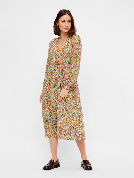 Pieces Beige geblümter Midi Pieces Gry