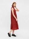 Pieces Braunes gemustertes Midikleid mit Stehkragen Pieces Lupin