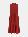Pieces Braunes gemustertes Midikleid mit Stehkragen Pieces Lupin
