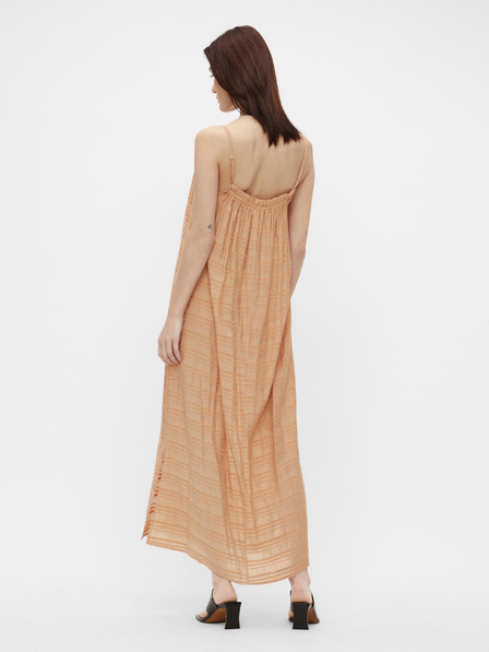 .OBJECT Orange gemustertes, lockeres Maxikleid mit Schlitzen .OBJECT Rafia