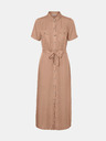 Noisy May Beigefarbenes Hemd-Maxikleid mit Krawatte Noisy May Cersei