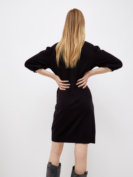 Liu Jo Schwarzes Damen Pulloverkleid mit Ballonärmeln Liu Jo