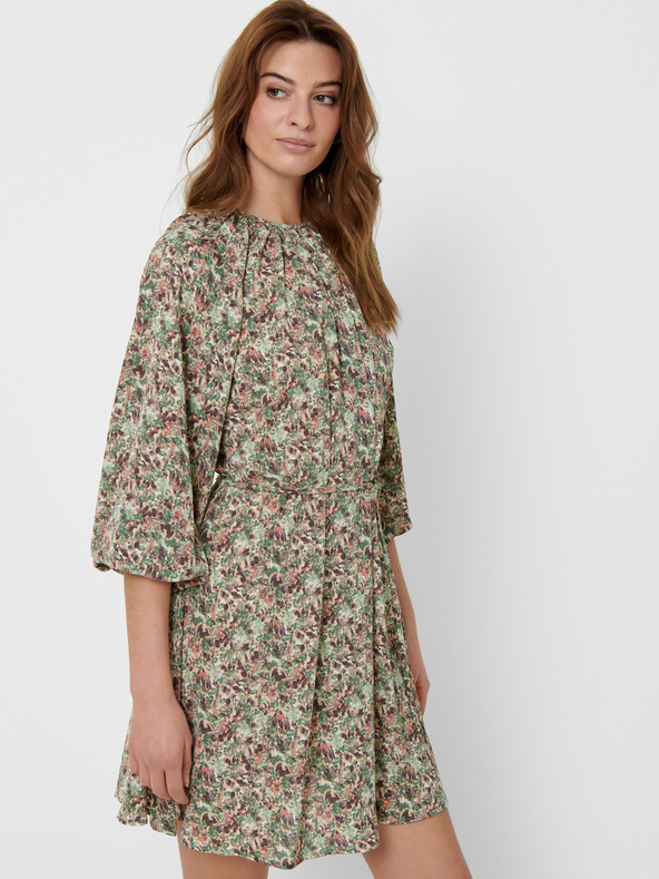 ONLY Khakifarbenes, lockeres Kleid mit Blumenmuster ONLY Kendall