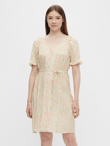 Pieces Cremefarbenes geblümtes Kleid zum Binden Pieces Timberly