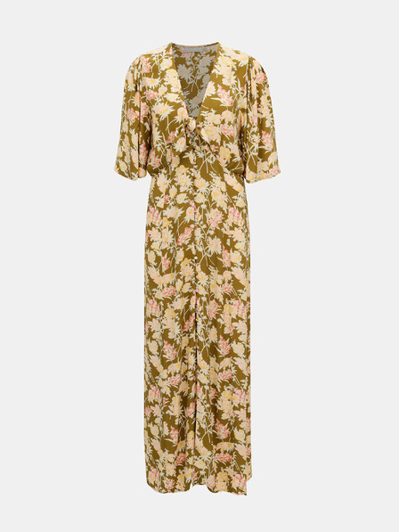 Pieces Khaki geblümtes Maxikleid Pieces Polly