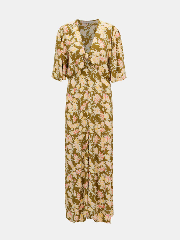 Pieces Khaki geblümtes Maxikleid Pieces Polly