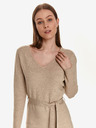 TOP SECRET Beigefarbenes Damenkleid mit Taillenbinde TOP SECRET