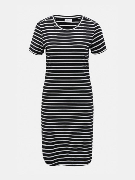 Noisy May Weiß-schwarz gestreiftes Basic-Kleid Noisy May Simma