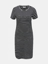 Noisy May Weiß-schwarz gestreiftes Basic-Kleid Noisy May Simma