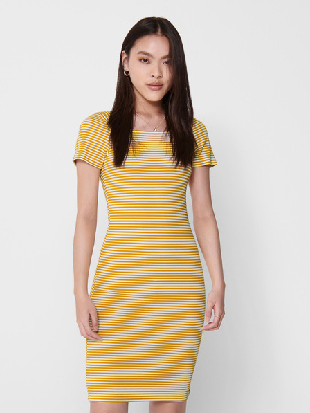 ONLY Gelb gestreiftes Basic-Kleid ONLY Fiona