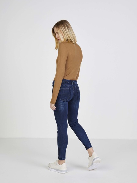 Pepe Jeans Dunkelblaue Pepe Jeans Lola Zip-Jeans mit schmaler Passform