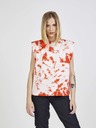 Replay Orange-weißes Batik-T-Shirt für Damen von Replay