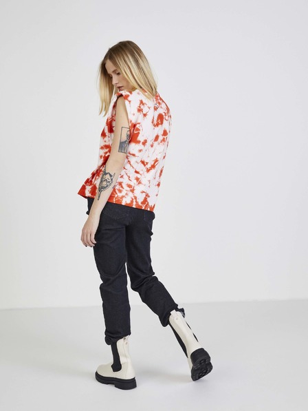 Replay Orange-weißes Batik-T-Shirt für Damen von Replay