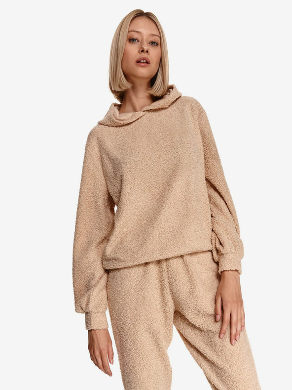 TOP SECRET Beigefarbener Damen-Kapuzenpullover TOP SECRET