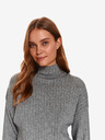 TOP SECRET Grauer Damen-Rippenpullover mit Stehkragen TOP SECRET