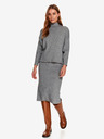 TOP SECRET Grauer Damen-Rippenpullover mit Stehkragen TOP SECRET