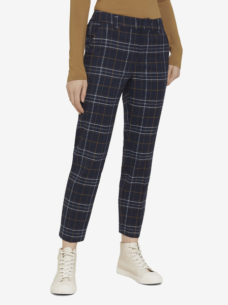 Tom Tailor Denim Dunkelblau karierte Damen-Crop-Hose Tom Tailor Denim