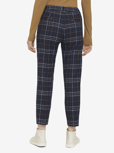Tom Tailor Denim Dunkelblau karierte Damen-Crop-Hose Tom Tailor Denim