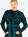 Blutsgeschwister Petrolschwarze gemusterte Damen Strickjacke Blutsgeschwister La Boheme Carpet