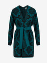 Blutsgeschwister Petrolschwarze gemusterte Damen Strickjacke Blutsgeschwister La Boheme Carpet