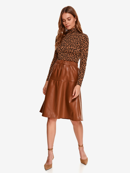 TOP SECRET Brauner Damen Lederrock TOP SECRET