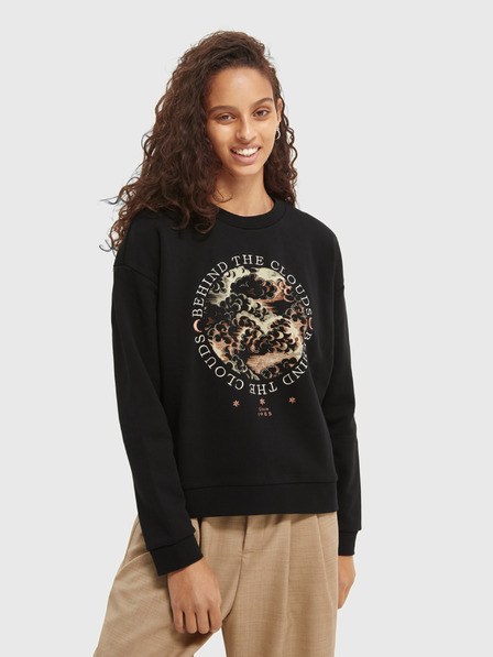 Scotch & Soda Schwarzes Sweatshirt für Damen mit Scotch & Soda-Aufdruck