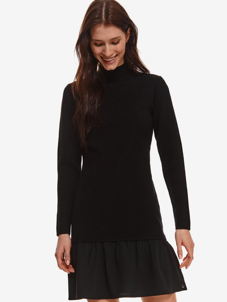 TOP SECRET Schwarzes Kleid mit Stehkragen TOP SECRET