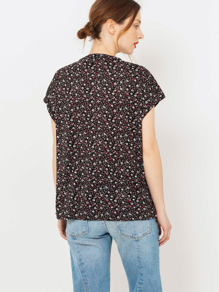 CAMAIEU Schwarze geblümte Bluse CAMAIEU