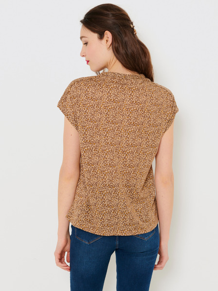 CAMAIEU Braun gemusterte Bluse CAMAIEU