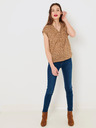 CAMAIEU Braun gemusterte Bluse CAMAIEU