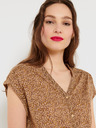 CAMAIEU Braun gemusterte Bluse CAMAIEU