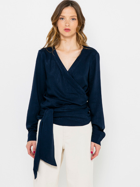 CAMAIEU Dunkelblaue Wickelbluse CAMAIEU