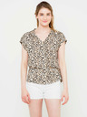 CAMAIEU Beigefarbene Bluse mit Leopardenmuster CAMAIEU