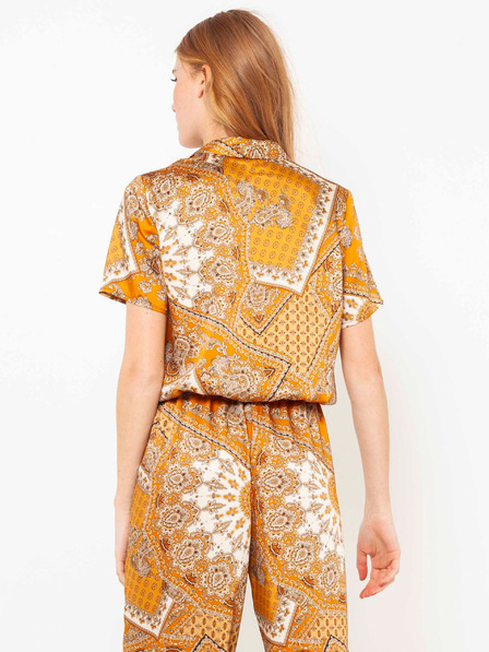CAMAIEU Braun gemusterte Bluse CAMAIEU