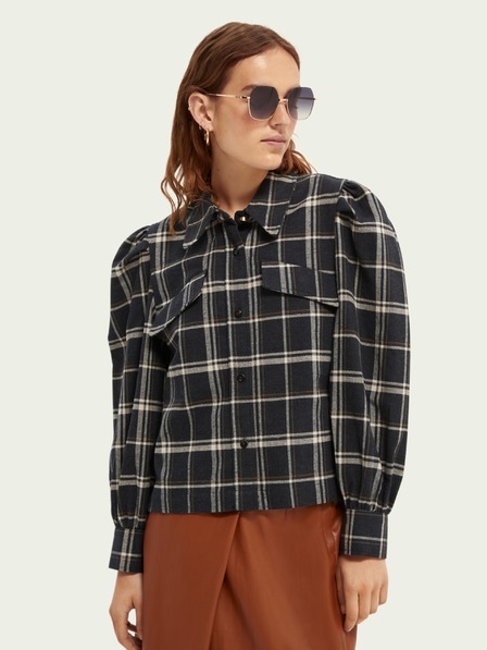 Scotch & Soda Dunkelblau Scotch & Soda Damen karierte leichte Jacke