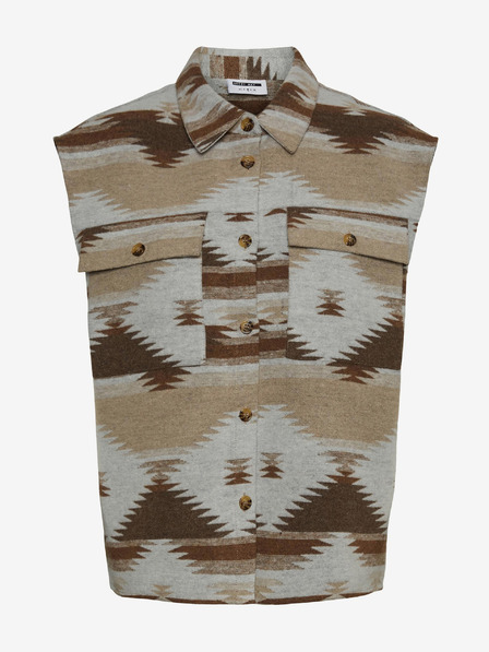 Noisy May Braun und beige gemusterte Weste Noisy May Aztec