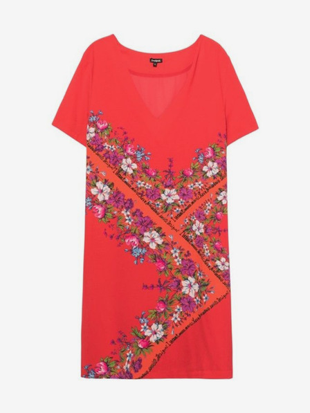 Desigual Rotes Damen-Blumenkleid Desigual Vest Damis