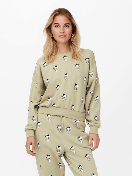 ONLY Beige gemustertes Damen-Sweatshirt ONLY Peanuts