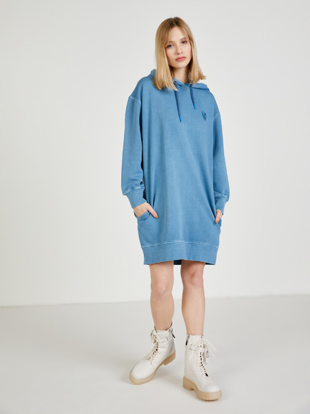 Pepe Jeans Blaues Sweatshirt-Kleid mit Kapuze Pepe Jeans Dana