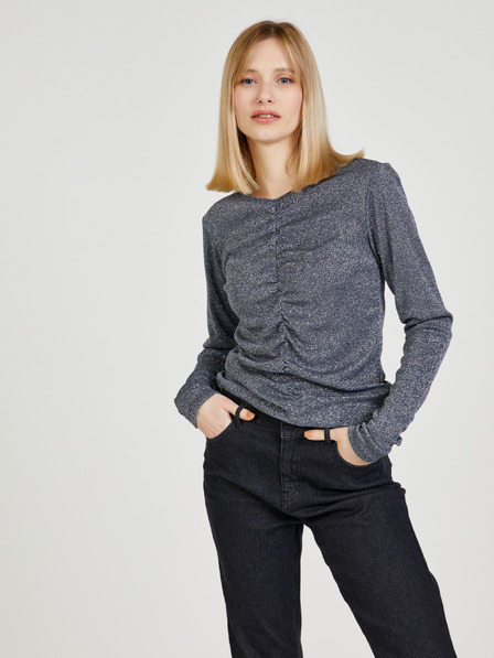 Pepe Jeans Dunkelgraues Damen-T-Shirt mit dekorativen Details Pepe Jeans Dacia