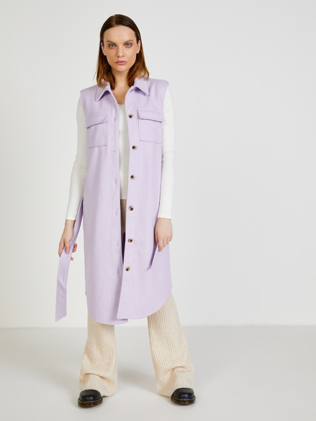 Pieces Hellviolette lange Weste Pieces Haven